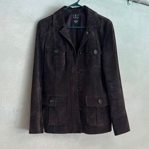 INC International Concepts Brown Leather Jacket (M)